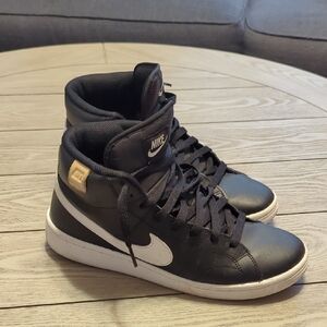 Nike Black and White Men's High-Top Sneakers